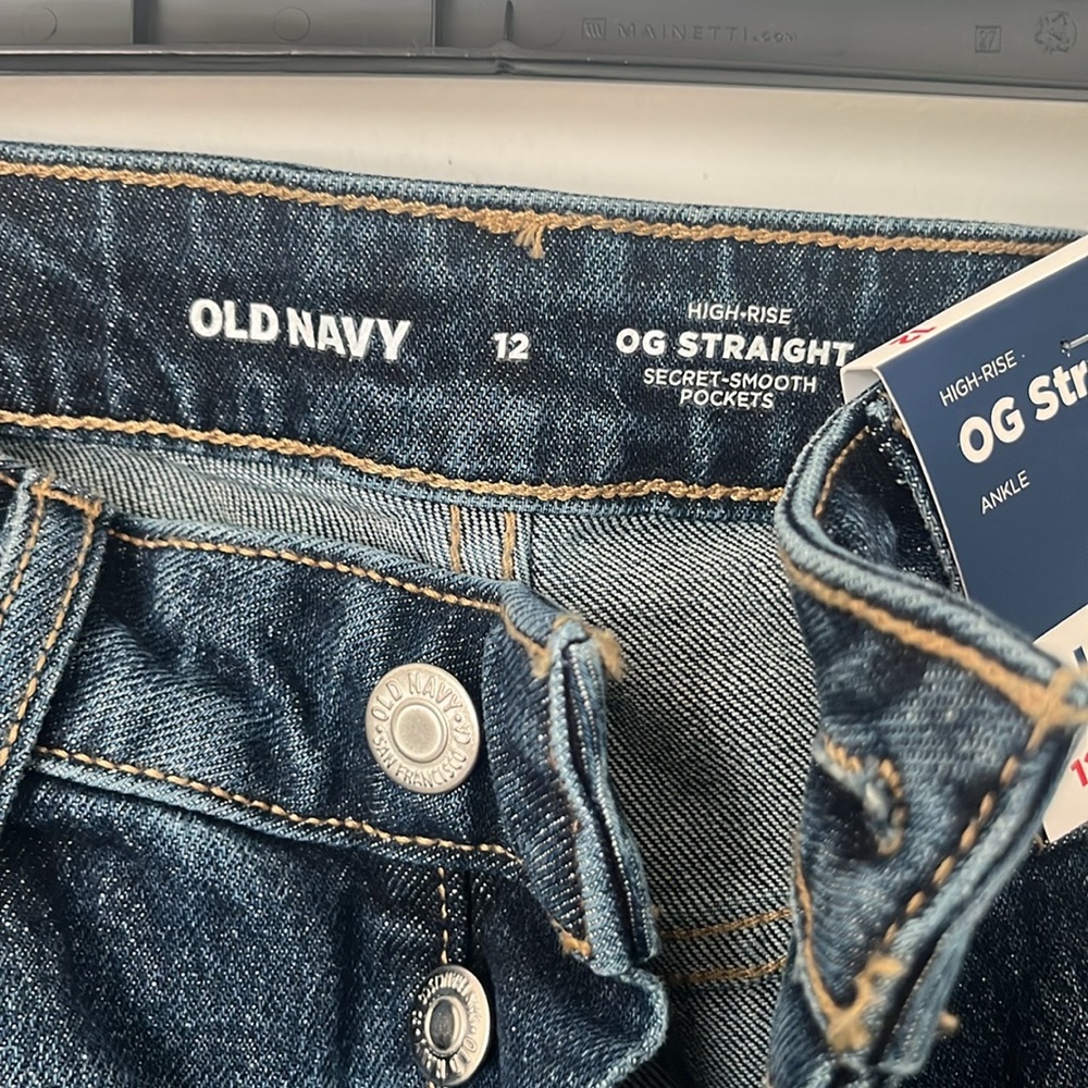 High Waisted Button Fly OG Straight Ankle Jeans - Picture 3 of 6